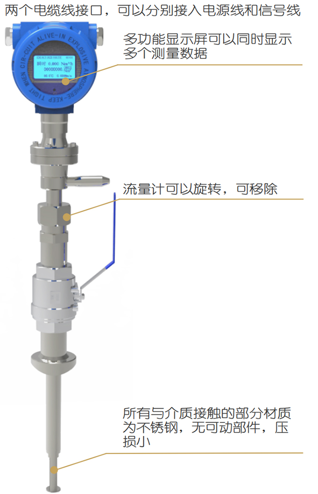 壓縮空氣熱式氣體質(zhì)量流量計結構圖